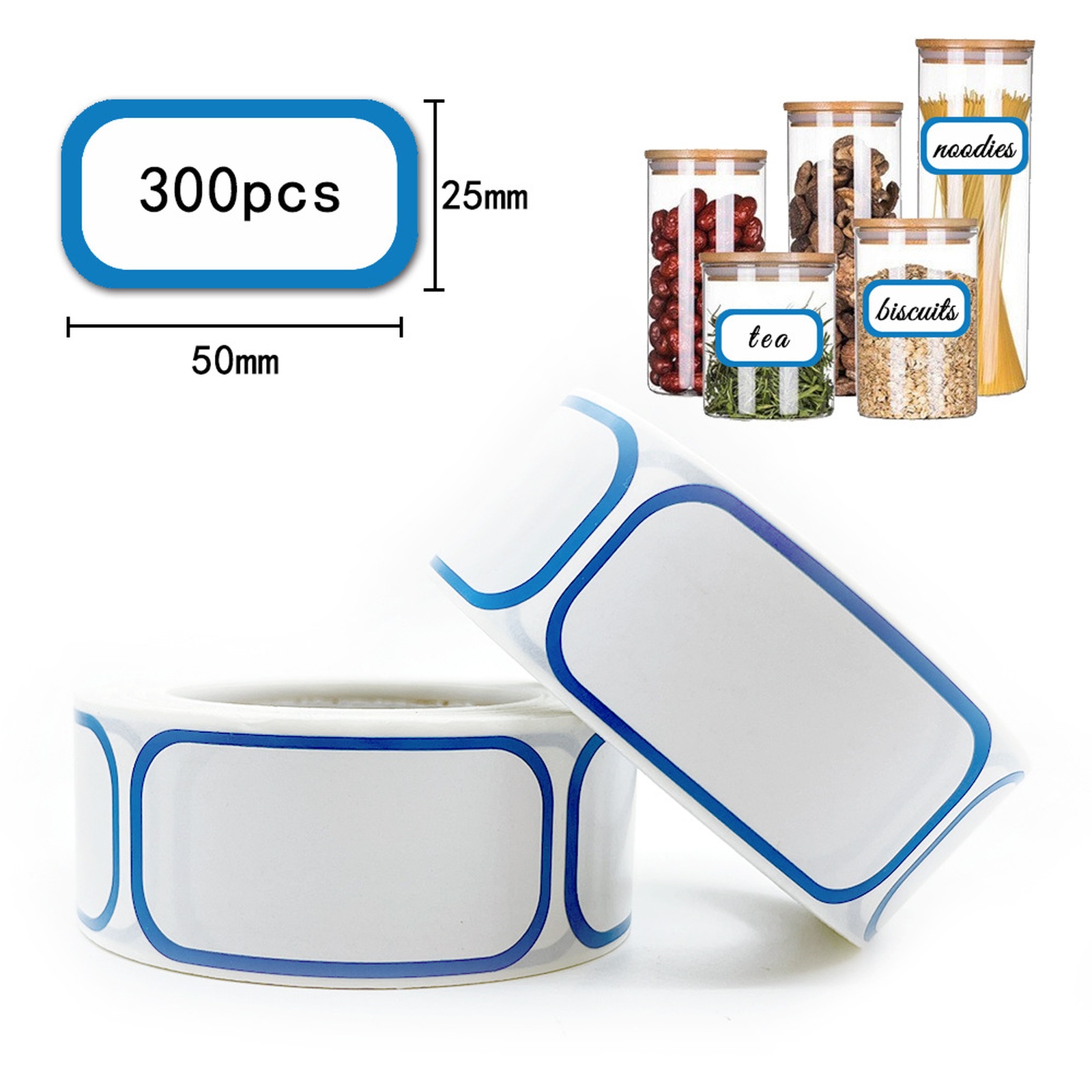 Sticker Label Roll - สติ๊กเกอร์ฉลาก 1 ม้วน 300 ชิ้น, สติ๊กเกอร์เขียนด้วยลายมือแบบม้วน,