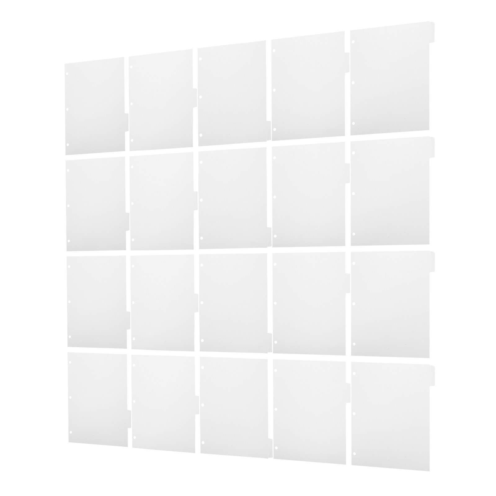 Index Tab Divider - 4 ชุดแผ่นแบ่งหน้ากระดาษเปล่า ขนาด 11x9 นิ้ว สีขาว