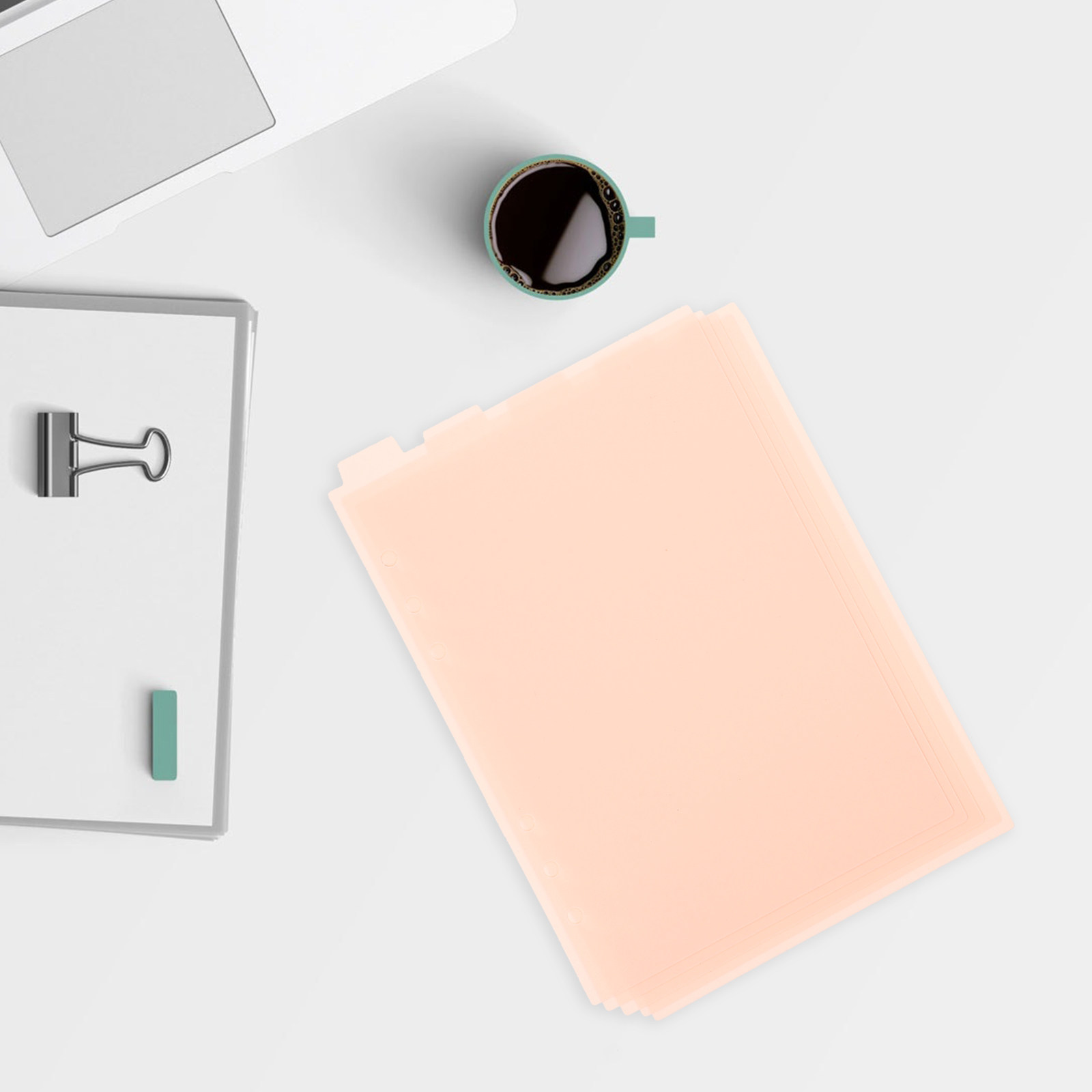 Index Tab Divider - แผ่นแบ่งเอกสารพลาสติกแบบหนา 5 ชิ้น สำหรับแฟ้ม 6 ห่วง