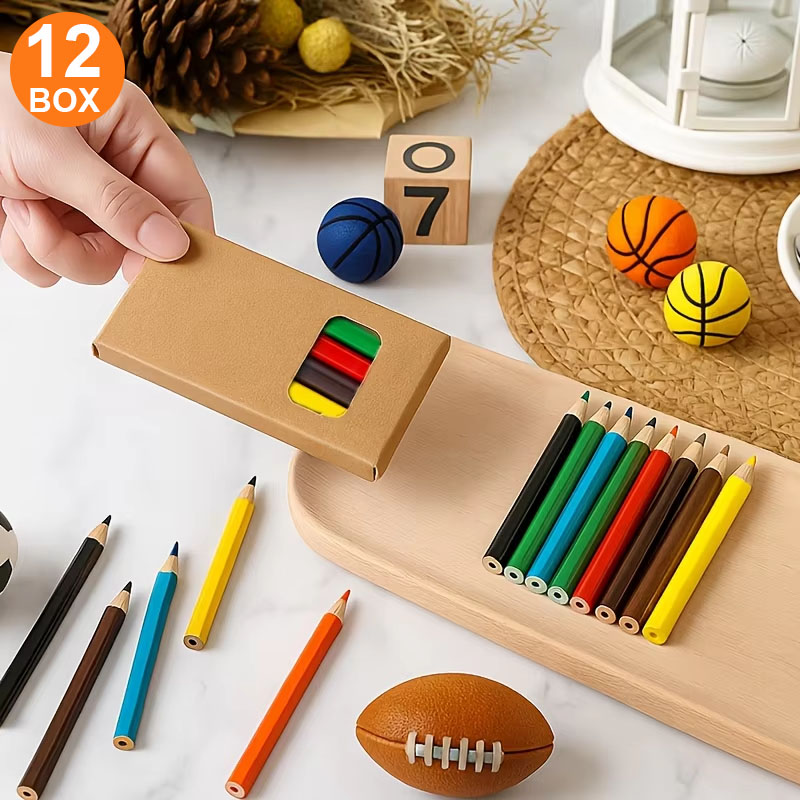 Total Stationery & Office Supply - 12 กล่อง (รวมทั้งหมด 72 ชิ้น) ดินสอสีขนาดสั้น