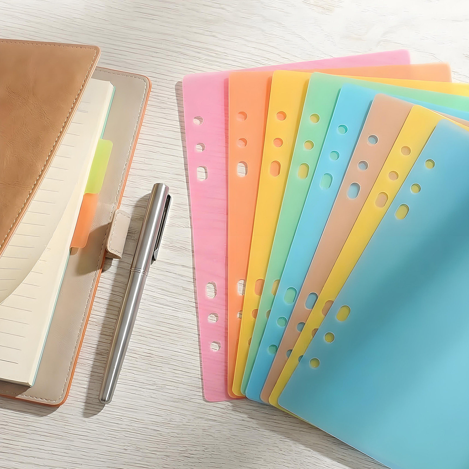 Index Tab Divider - 10 ชิ้น ชุดป้ายแบ่งหมวดหมู่สีสันสดใส พื้นผิวเรียบ กระดาษคุณภาพสูง สำหรับจัดระเบียบเอกสารในสำนักงาน