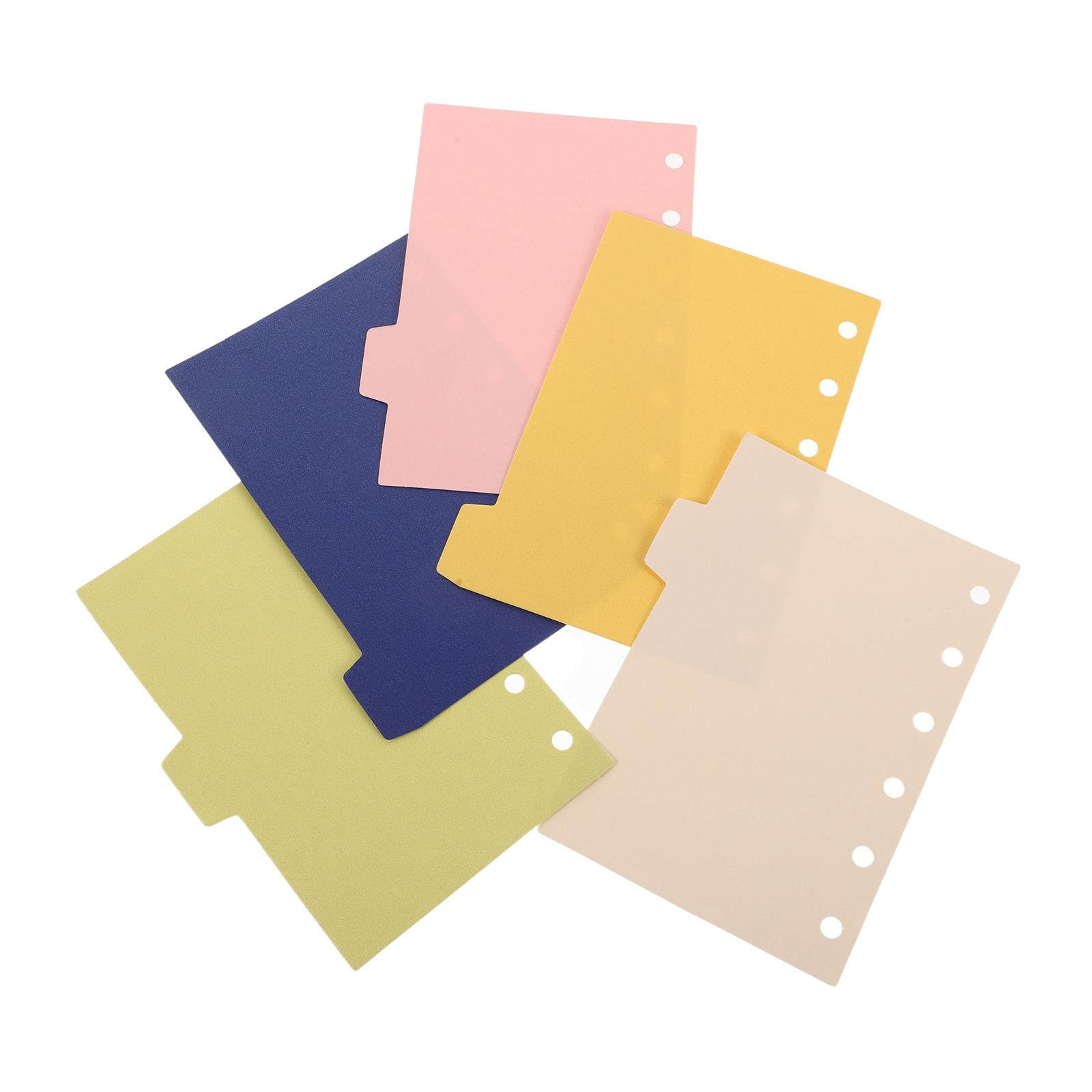 Index Tab Divider - แผ่นแบ่งหมวดหมู่ขนาดเล็ก 5 ชิ้น ทำจากกระดาษแข็งแรง ขนาดกะทัดรัด ใช้กับสมุดโน้ตแบบแยกแผ่นได้