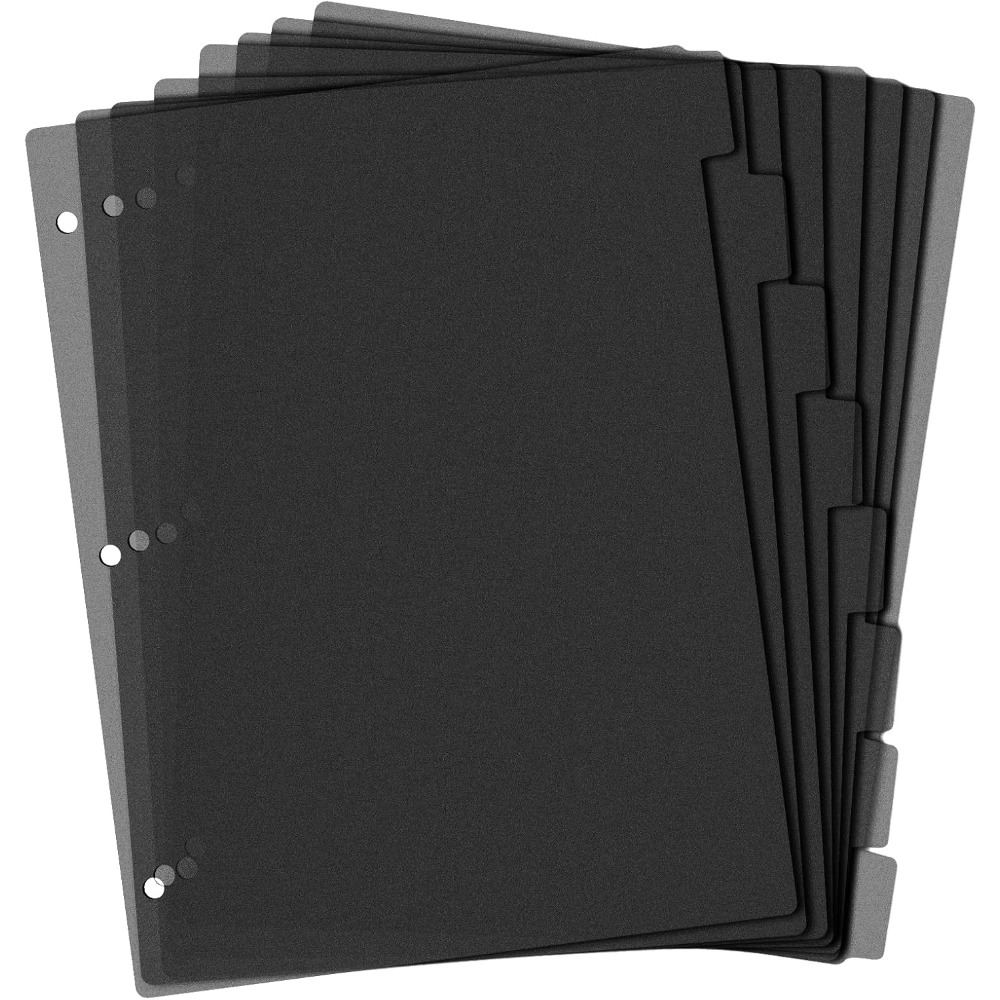 Index Tab Divider - แผ่นแบ่งแฟ้มพลาสติกสีดำ 8 ช่อง ขนาด A4 แบบ