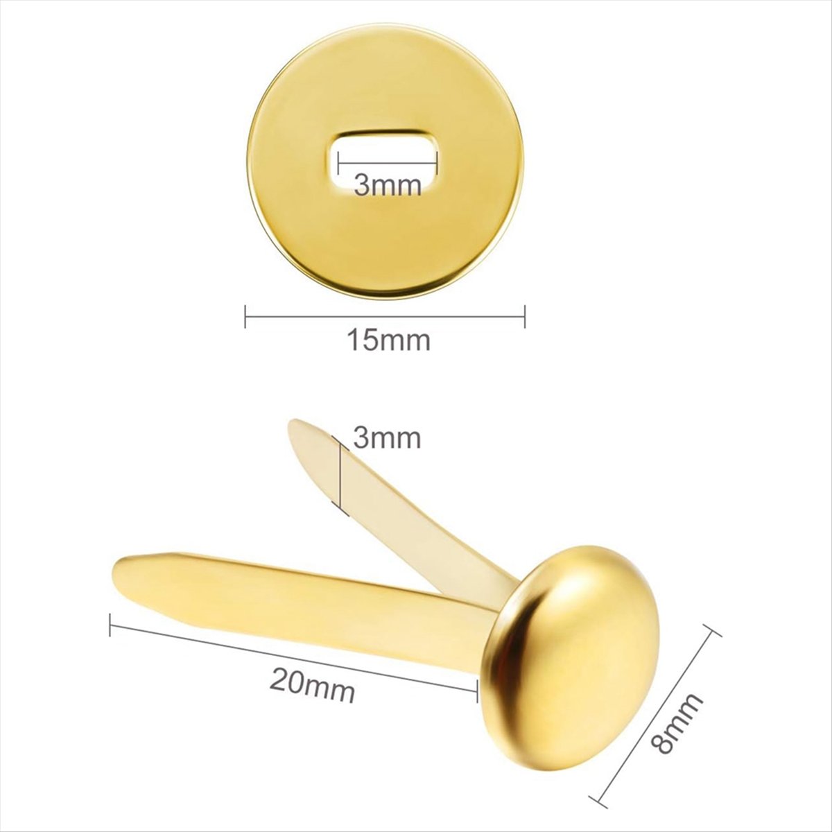Paper Punch 3 Hole - A78I ชุดอุปกรณ์ยึดกระดาษทองเหลืองขนาด 3/4 นิ้ว 300 ชิ้น