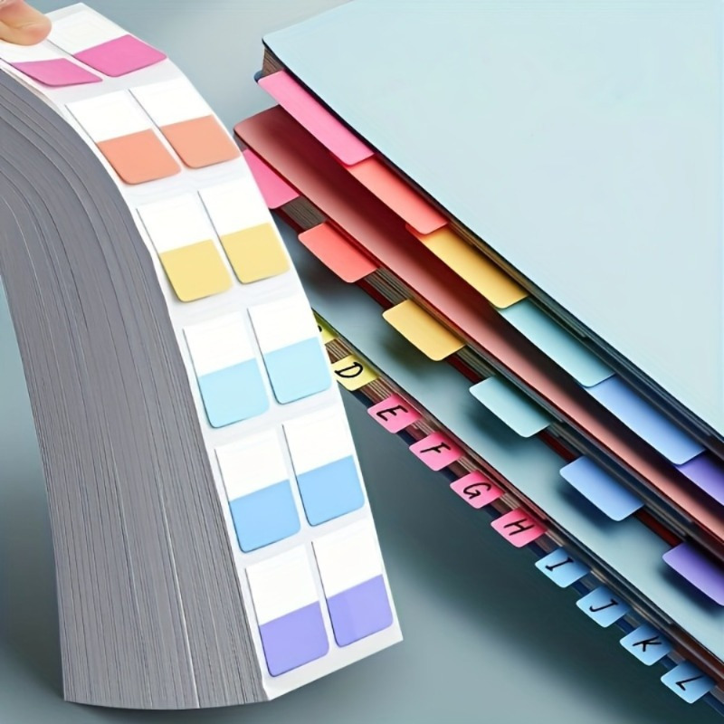 Index Tab Divider - 120 ชิ้น แผ่นแบ่งหน้ากระดาษพลาสติกแบบเขียนได้ ใช้ซ้ำได้ เหมาะสำหรับทำเครื่องหมายหน้ากระดาษ พร้อมหมายเลข/ตัวอักษรภาษาอังกฤษสำหรับแบ่งหน้าในแฟ้มเอกสาร