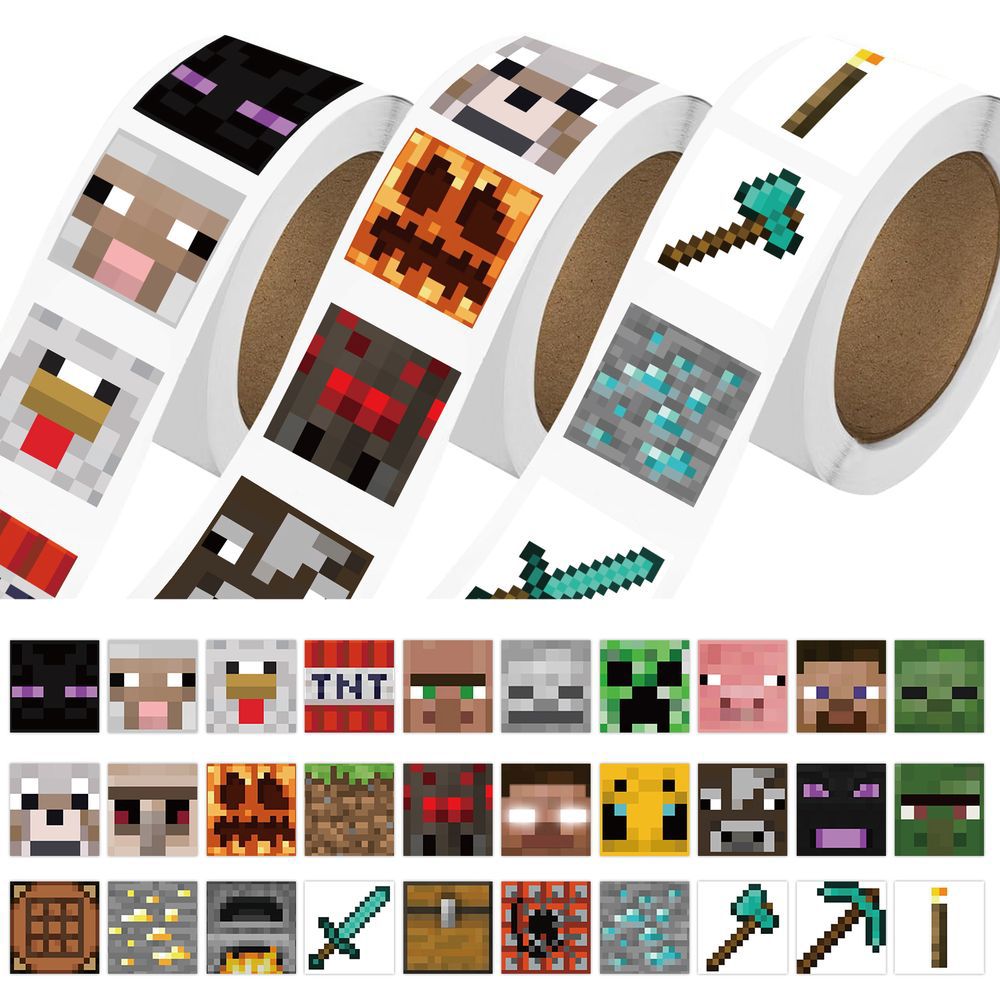 Memo Pad Sticky - 500 ชิ้น มายเวิลด์ สติ๊กเกอร์โรลเกมนักเรียน DIY เทปตกแต่งสมุดโน้ตเครื่องเขียนของขวัญ