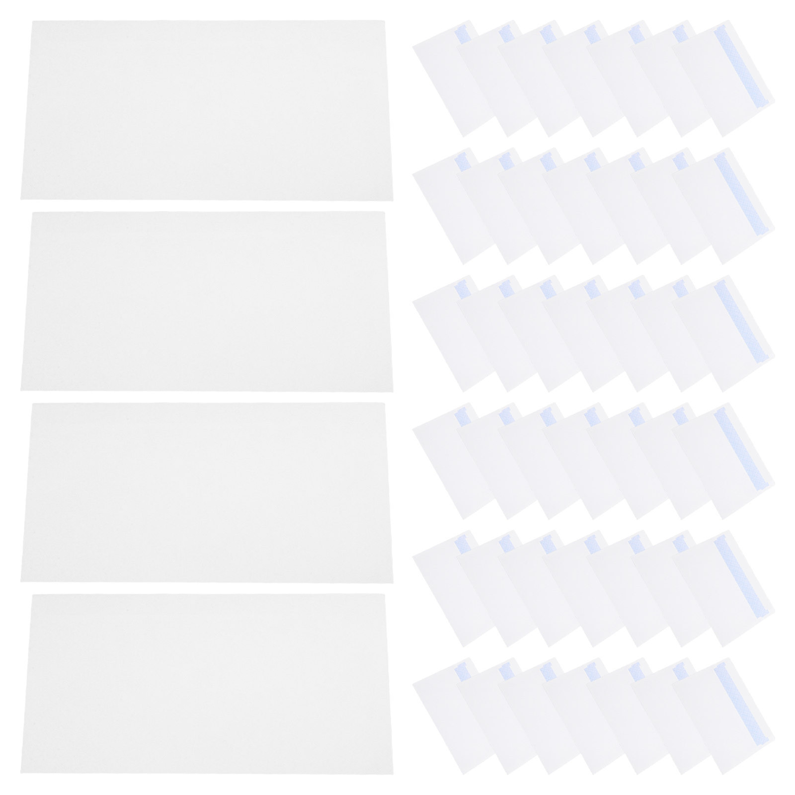 Letter Envelope Kraft - ซองจดหมายสีขาวแบบปิดผนึกได้ 50 ชิ้น สำหรับป้องกันความลับ ขนาดเท่าจดหมาย ใช้สำหรับส่งเอกสาร