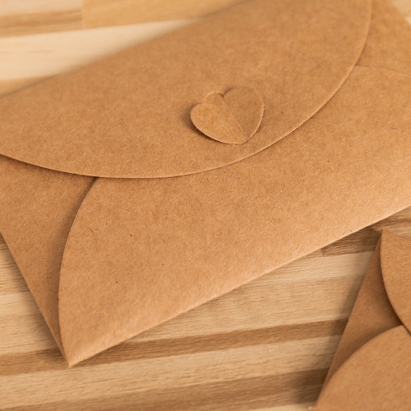 10 ชิ้นซองกระดาษคราฟท์ลายหัวใจ - Letter Envelope Kraft บทวิจารณ์และราคา