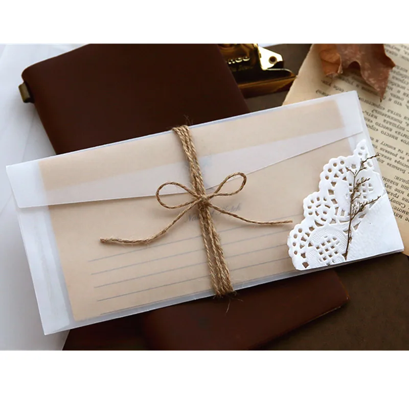 ซองกระดาษโปร่งแสงสำหรับงานแต่ง - Letter Envelope Kraft บทวิจารณ์และราคา