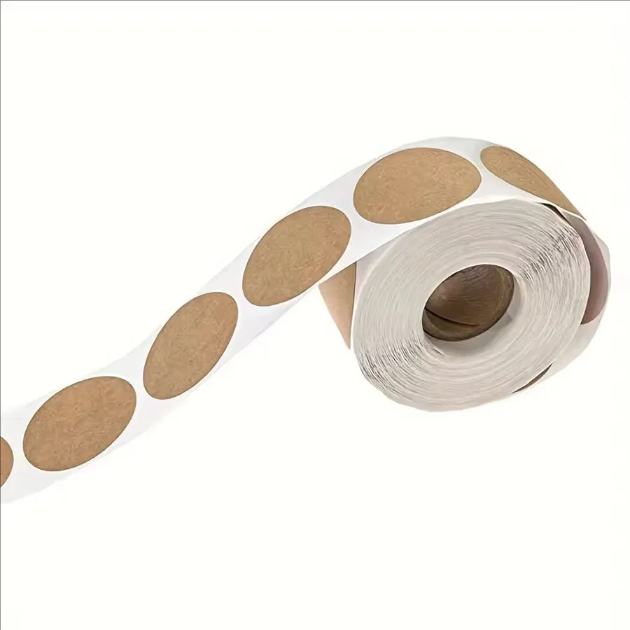 500 PCS/1 ม้วน,kraft รอบ Self- - Sticker Label Roll บทวิจารณ์และราคา