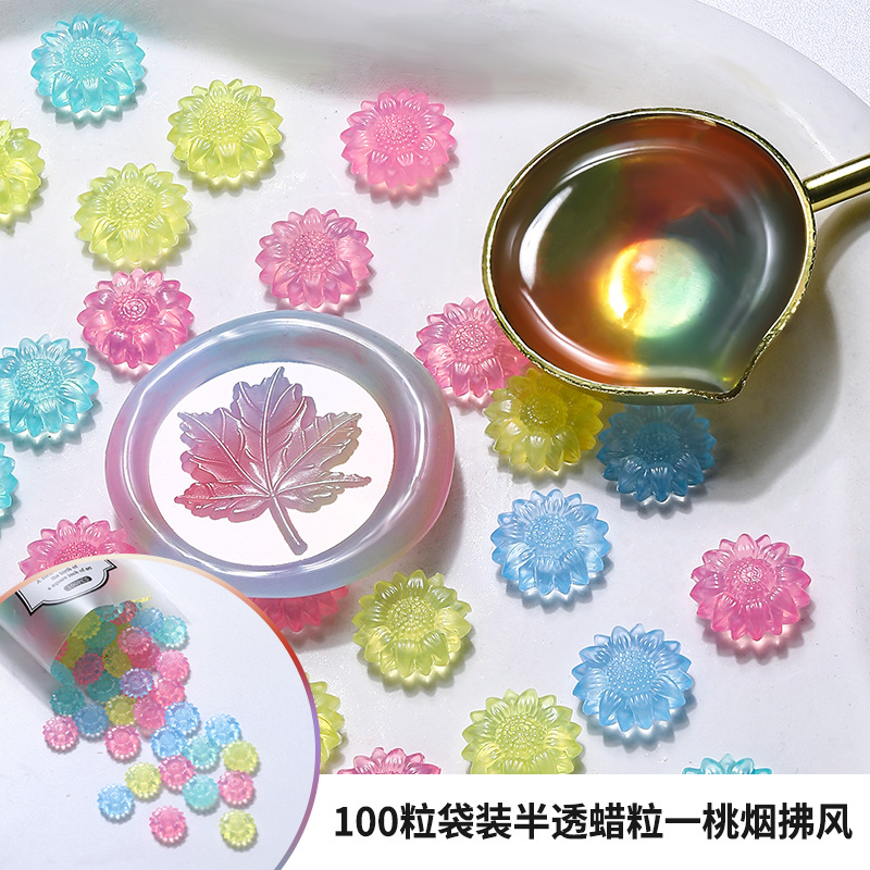 100pcs ดอกทานตะวันโปร่งแสงซีลข - Letter Envelope Kraft บทวิจารณ์และราคา